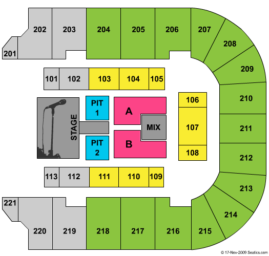 Cadence Bank Arena Daughtry Seating Chart